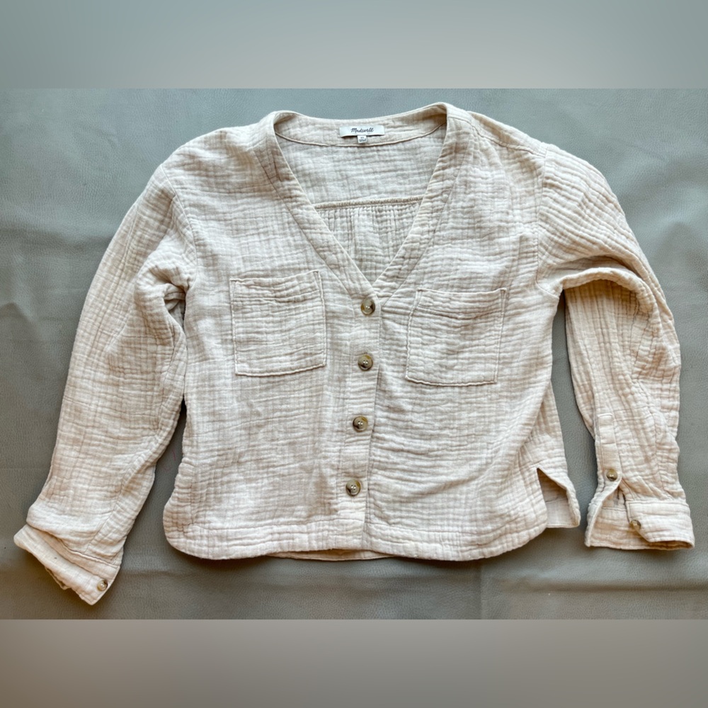 Madewell lightspun 100% cotton cardigan top